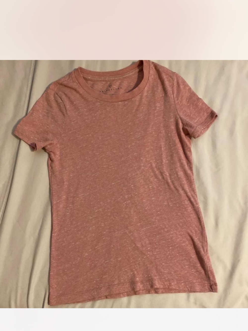 Prince & Fox Heathered Dusty Rose Short Sleeve Crew Tee Sz XS